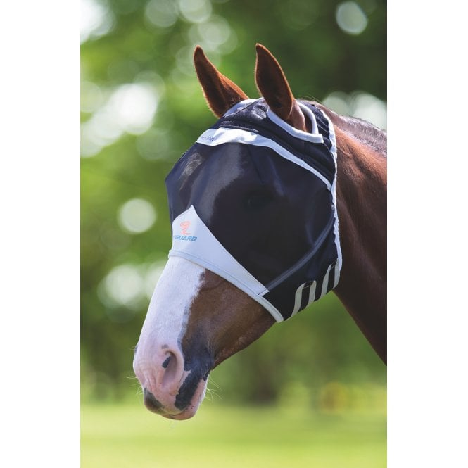 Shires  Fine Mesh Fly Mask With Ear Hole - Black