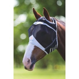 Shires Fine Mesh Fly Mask With Ear Hole - Black