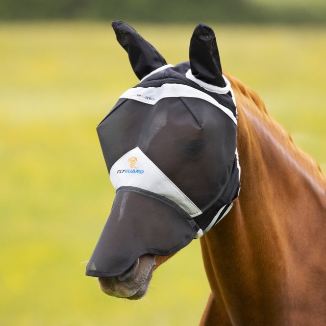 Shires  Fine Mesh Fly Mask With Ears & Nose - Black