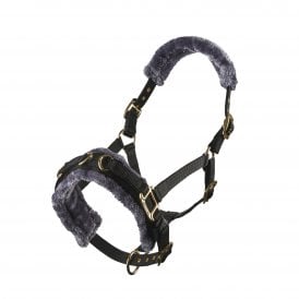 Shires Fleece Lined Lunge Cavesson - Black