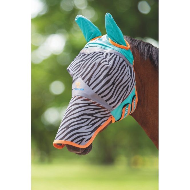 Shires  FlyGuard Pro Zeb-Tek Fly Mask - Zebra Print