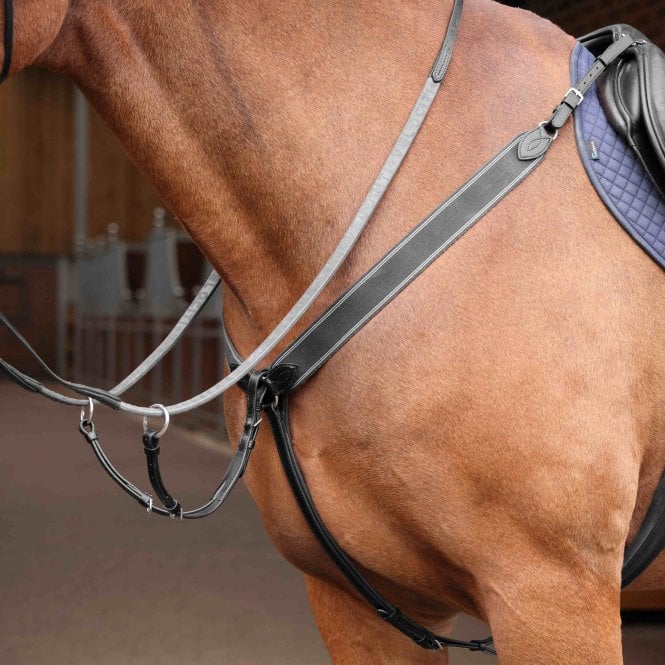 Shires  Lusso Three Point Elastic Breastplate - Black