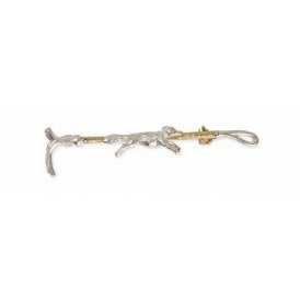Shires Plated Stock Pin - Gold Crop With Fox Pin