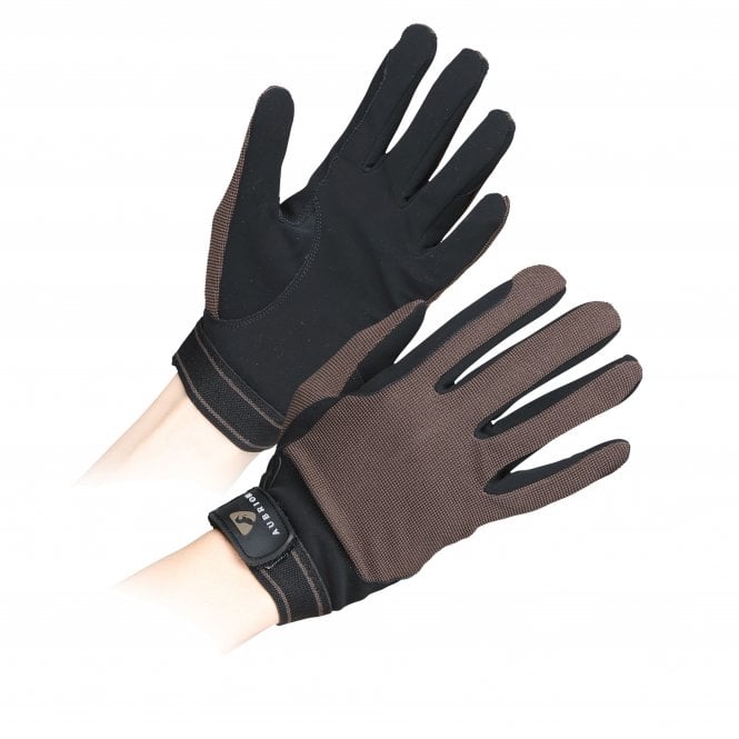 Shires Shire Aubrion Mesh Childrens Riding Gloves - Brown