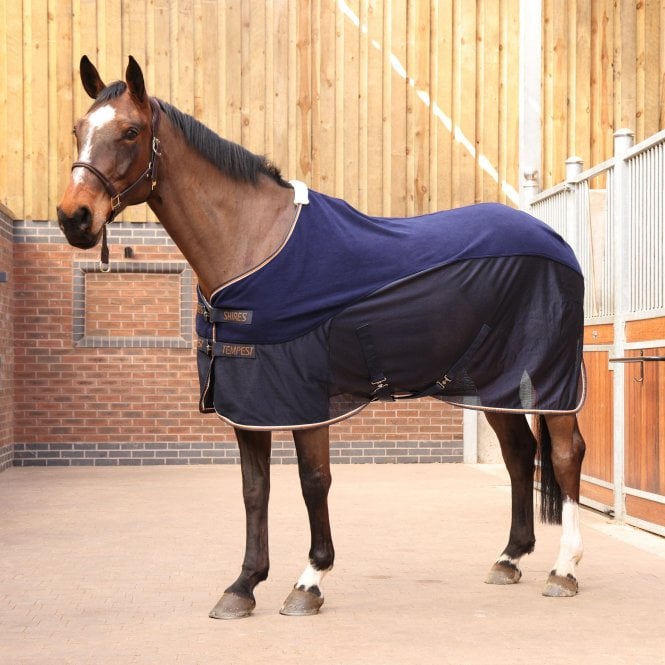 Shires Tempest Original Fleece/Mesh Cooler Rug - Navy Blue