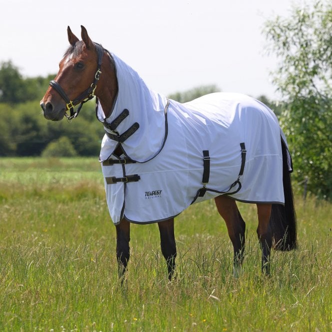 Shires  Tempest Original Fly Rug & Neck Set - White/Grey