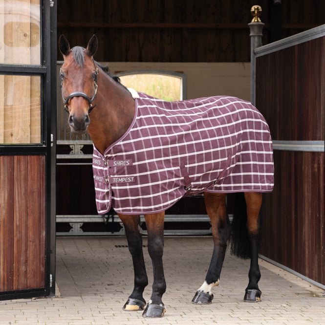 Shires  Tempest Original Stable Sheet - Maroon Check