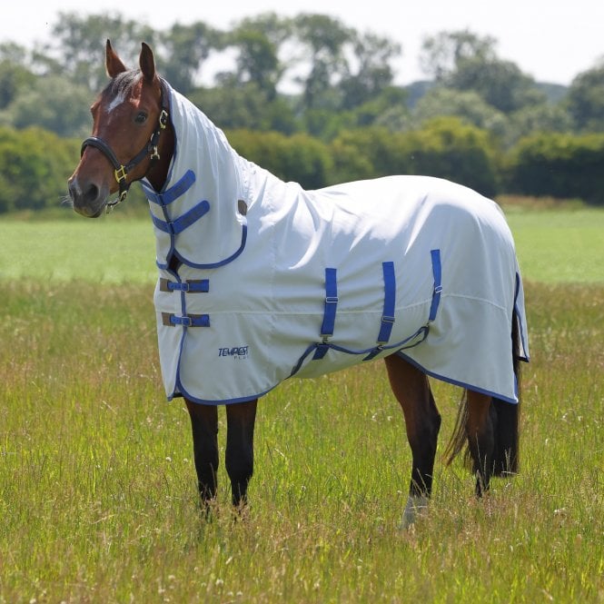 Shires  Tempest Plus Sweet-Itch Combo Rug - White/Air Force