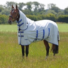 Shires Tempest Plus Sweet-Itch Combo Rug - White/Air Force