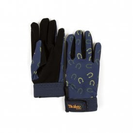 Shires Tikaboo Childrens Riding Gloves - Horseshoe