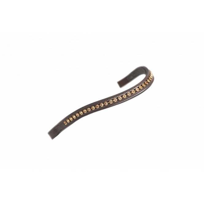 Shires  Velociti GARA Large Diamante Browband - Havana/Gold