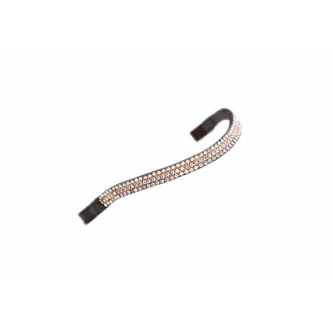 Shires  Velociti GARA Wide Diamante Browband - Peach/Havana