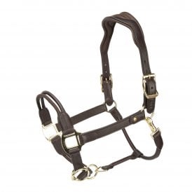 Shires Velociti Lusso Soria Leather Headcollar - Havana