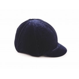 Shires Velveteen Hat Cover - Navy Blue