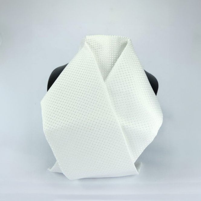 ShowQuest  Adults Looped Neck Wide Tie Tied Vintage Stock - Devises White