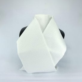 ShowQuest Adults Looped Neck Wide Tie Tied Vintage Stock - Devises White