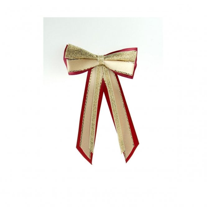 ShowQuest  Hairbow and Tails - Burgundy/Cream/Gold