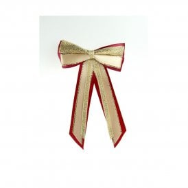 ShowQuest Hairbow and Tails - Burgundy/Cream/Gold