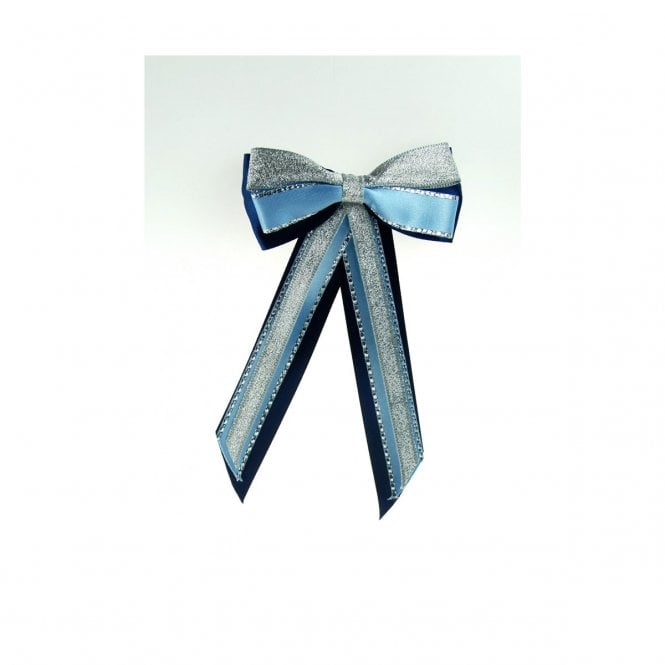 ShowQuest  Hairbow and Tails - Navy/Pale Blue/Silver