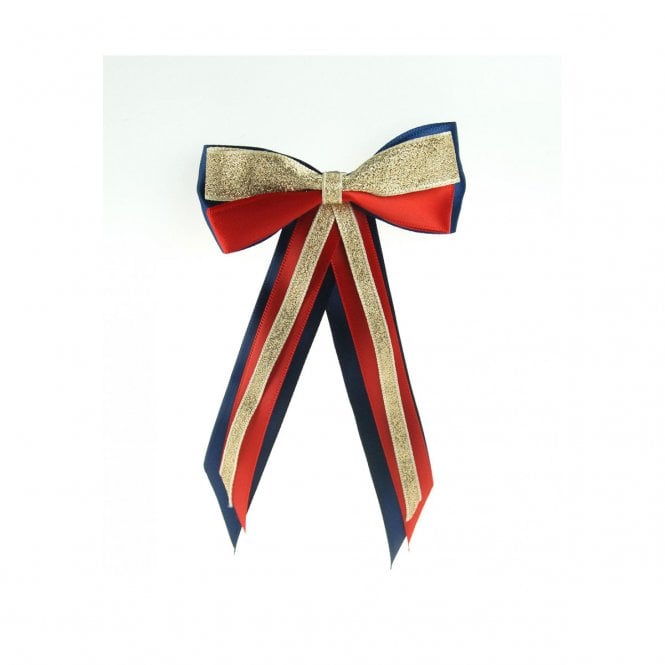 ShowQuest  Hairbow and Tails - Navy/Red/Gold