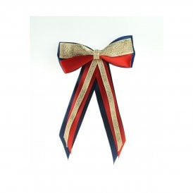 ShowQuest Hairbow and Tails - Navy/Red/Gold