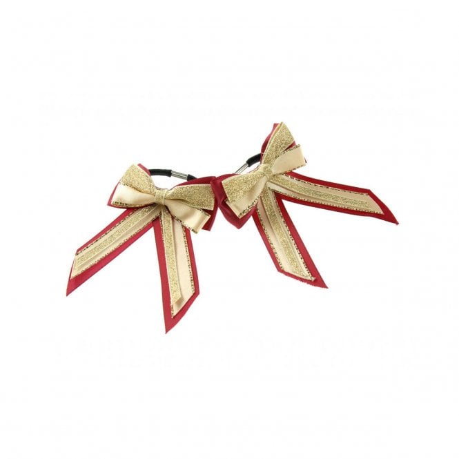 ShowQuest  Piggy Bow and Tails - Burgundy/Cream/Gold - Pair