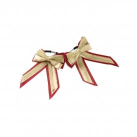 ShowQuest Piggy Bow and Tails - Burgundy/Cream/Gold - Pair