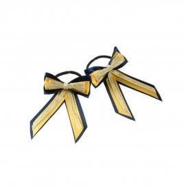 ShowQuest Piggy Bow and Tails - Navy/Sunshine/Gold - Pair
