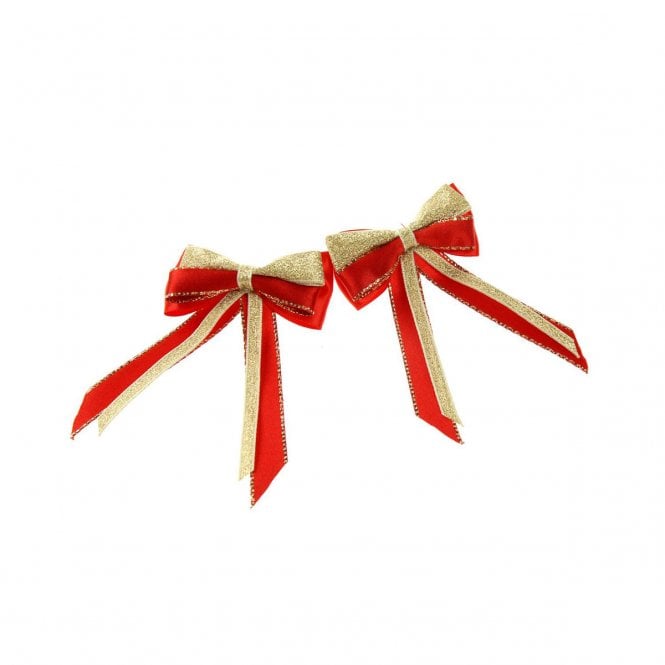 ShowQuest  Piggy Bow and Tails - Red/Red/Gold - Pair