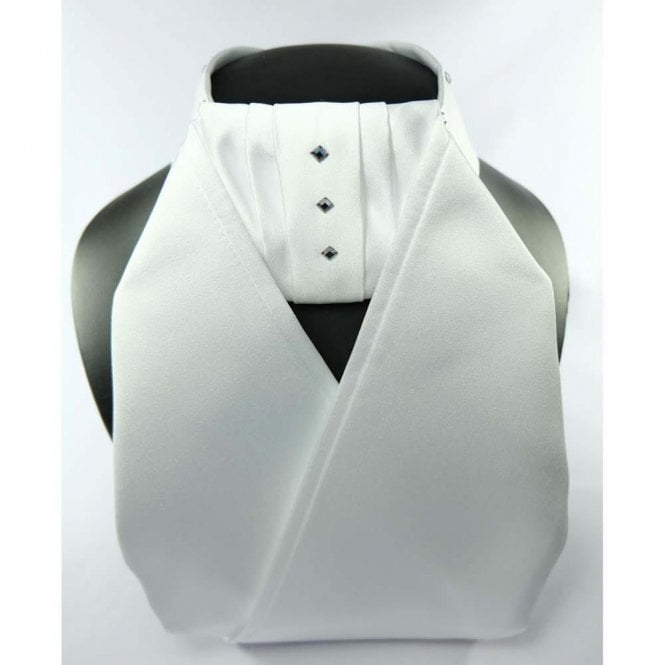 ShowQuest  Tied Chique Stock with Diamond Crystals - White
