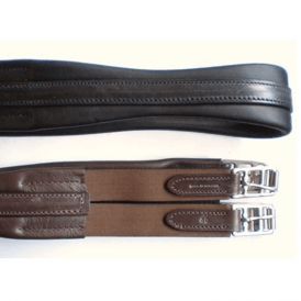 STS English Leather Elasticated One End Atherstone Girth - Black or Brown