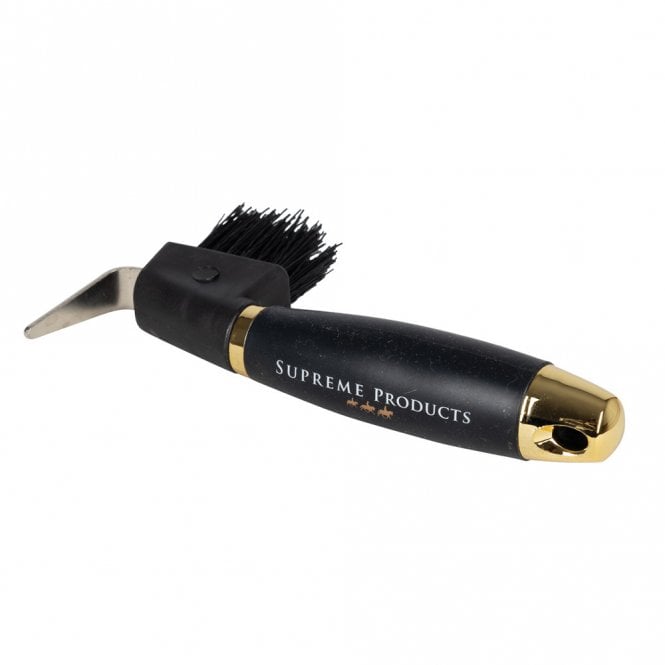 Supreme Products  Comfort Groom Hoof Pick - Black/Gold