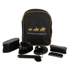 Supreme Products Pampered Pony Complete Grooming Rucksack - Black/Gold - One Size