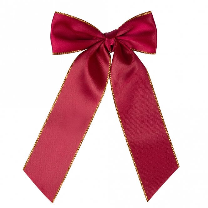 Supreme Products  Picture Perfect Long Hair Bows - Burgundy/Gold