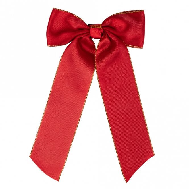 Supreme Products  Picture Perfect Long Hair Bows - Red/Gold