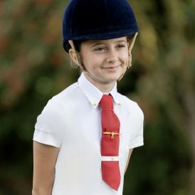 Supreme Products Short Sleeve Champion Junior Show Rider Competition Shirt with Button - Cream/Cream