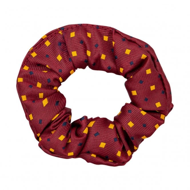 Supreme Products  Show Scrunchie - Burgundy/Gold Diamonds