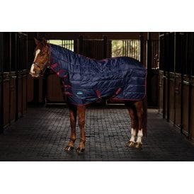 Weatherbeeta Comfitec 210D Channel Quilt 100g Stable Combo Neck Rug - Navy/Burgundy
