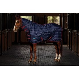 Weatherbeeta Comfitec 210D Channel Quilt 360g Combo Neck Stable Rug - Navy/Burgundy