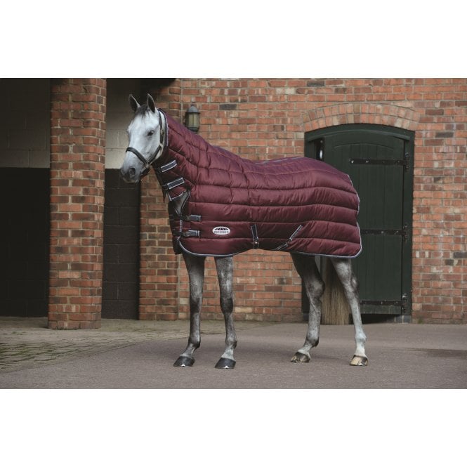 Weatherbeeta  Comfitec 210D Channel Quilt Stable Combo Neck Heavy - Maroon/Grey/White