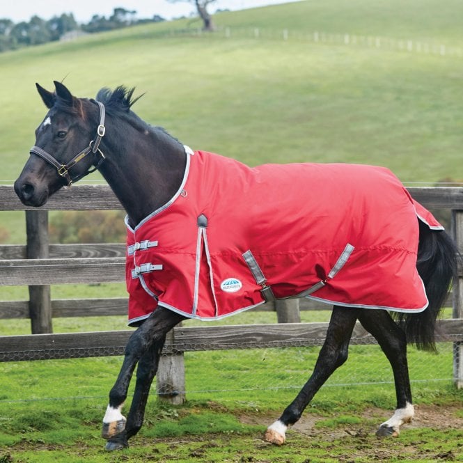 Weatherbeeta  Comfitec Classic Standard Neck Lite Turnout - Red/Silver/Navy