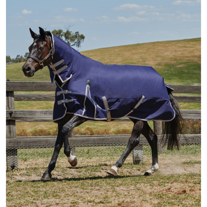 Weatherbeeta  Comfitec Essential Combo Neck Lite Turnout - Navy/Silver/Red