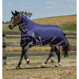 Weatherbeeta Comfitec Essential Combo Neck Lite Turnout - Navy/Silver/Red