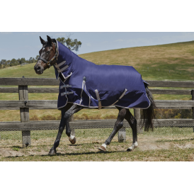 Weatherbeeta Comfitec Essential Combo Neck Medium Turnout - Navy/Silver/Red