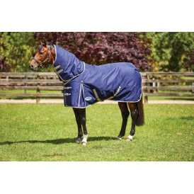 Weatherbeeta Comfitec Essential Detach-A-Neck Medium - Navy/Silver/Red