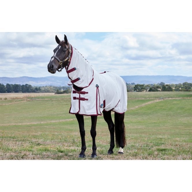 Weatherbeeta  Comfitec Essential Fly Sheet Combo - White/Burgundy