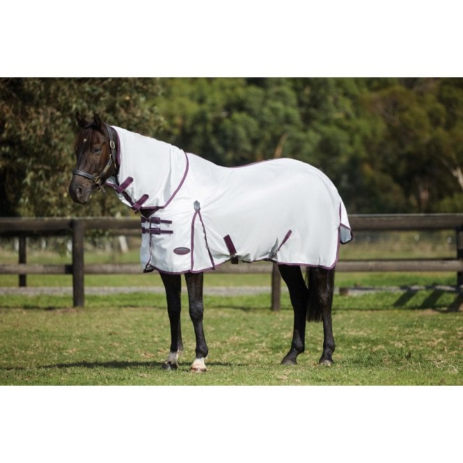 Weatherbeeta  Comfitec Essential Mesh II Combo Neck - White/Maroon/Grey