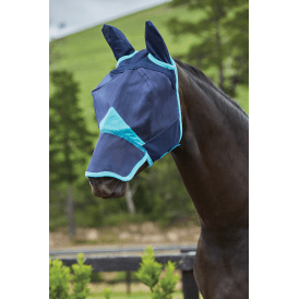 Weatherbeeta Comfitec Fine Mesh Fly Mask With Ears & Nose - Navy/Turquoise