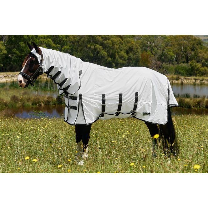 Weatherbeeta  Comfitec Sweet Itch Shield Fly Sheet Combo - White/Charcoal