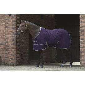 Weatherbeeta Cotton Show Sheet With Surcingles II - Dark Blue/Grey/White